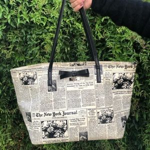 Kate Spade Newspaper Canvas Tote Bag